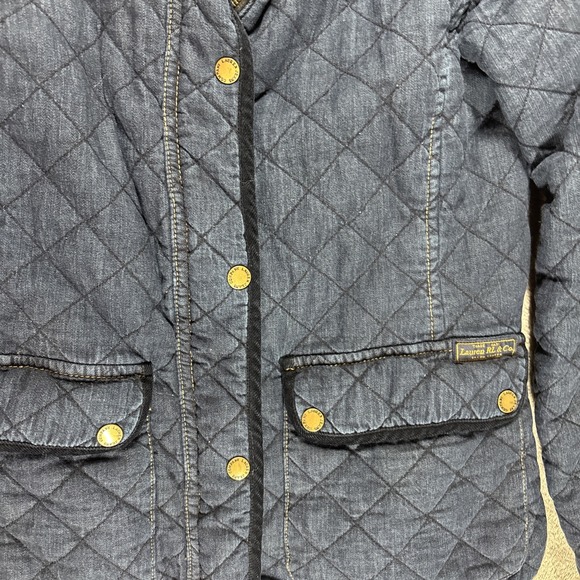 Vintage Ralph Lauren Quilted L Lauren Jeans Denim Blue Jacket Women's Sz Small - Picture 5 of 13